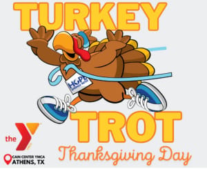 2026 Turkey Trot Athens TX 5K & 1 Mile Family Run benefiting Hope Springs Water on Thanksgiving Day 11/26/26 Logo