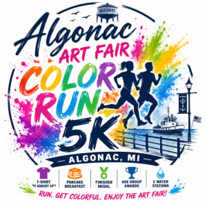 Algonac Art Fair Color Run 5K Logo