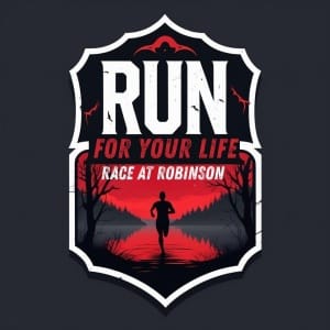 Run for Your Life Race at Robinson Lake - 5K and Haunted Fun Run Logo