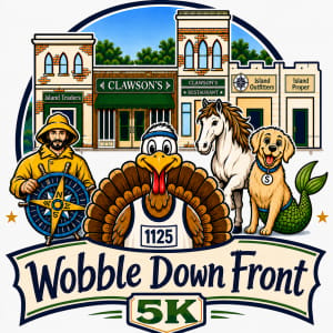 Wobble Down Front 5K Race and 1 Mile Fun Run Logo