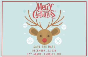 17th Annual Rudolph Run 10k Run, 5k Walk/Run Logo