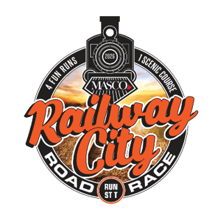 Railway City Road Races 2026 Live Run Logo