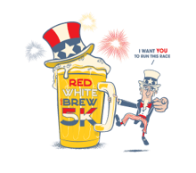 Red White & Brew 5k Run/Walk logo