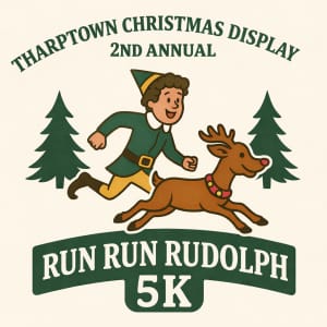 Tharptown Christmas Displays 2nd Annual Run Run Rudolph 5k Logo