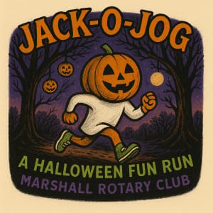 Marshall Rotary presents: Jack-O-Jog 2026 Logo