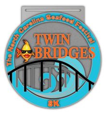 NC Seafood Festival Twin Bridges 8k logo