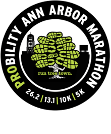 Probility Ann Arbor Marathon: 5K • 10K • Half-Marathon • Full Marathon • Marathon Relay • Half-Marathon Walk logo