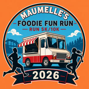 The Maumelle Foodie 5k/10k Fun Run Logo
