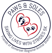 Paws & Soles Saving Lives with Strides 5K & 10K Run/Walk- Benefiting the Friends of Somerset Regional Animal Shelter logo