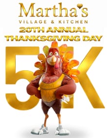 Martha's Village & Kitchen 20th Annual Thanksgiving Day 5K logo