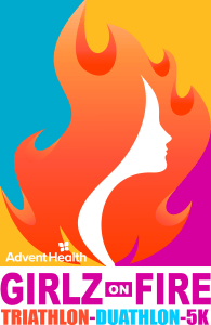 AdventHealth Girlz on Fire Women's Triathlon & 5K Logo