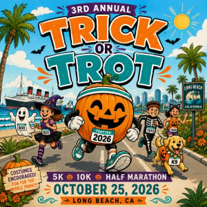 Trick or Trot 5K, 10K, and Half Marathon by Califlow Runs Logo