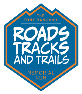 Roads, Tracks, and Trails Virtual Memorial Run and Fundraiser Logo