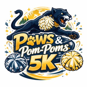 Paws & Pom‑Poms 5K/10K Logo