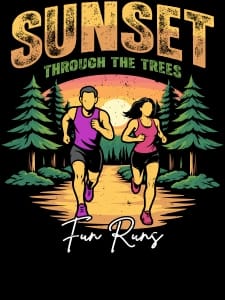 Sunset Through the Trees Fun Runs Logo