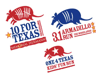 2026 Memorial Hermann 10 for Texas, 3.1 Armadillo Run (5K) & One 4 Texas Kids' Fun Run Logo