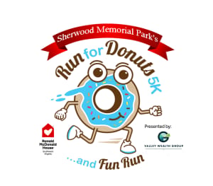 Sherwood Memorial Park's Run for Donuts 5K and Fun Run Logo