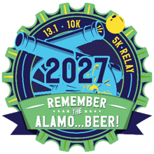 2027 Alamo Beer Challenge Race 1 of 4 Remember the Alamo...Beer! 5k, 10k, 13.1, 3-Person Relay logo