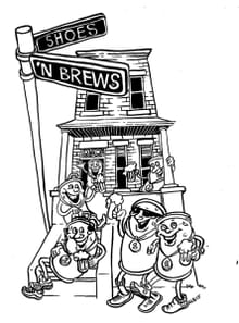 Shoes 'N Brews 26.2 KM "Metric Marathon" logo