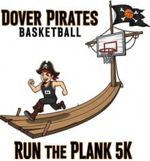 Dover Pirate Basketball Run the Plank 5k logo