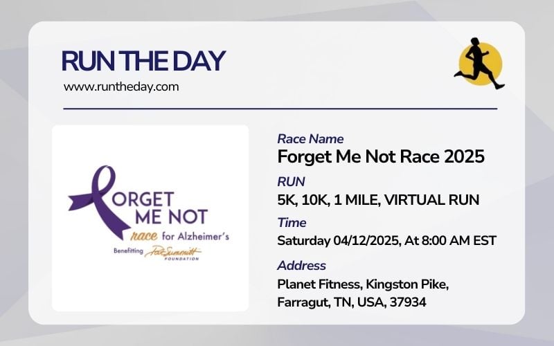 Forget Me Not 5K/10K/1 Mile Race 2025 Logo