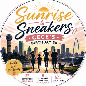 Sunrise & Sneakers: Cece’s Birthday 5K Logo