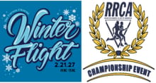Forum Fitness 44th Annual Winter Flight 8K & 5K and 2027 RRCA NC 8K Championship logo