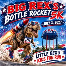 Big Rex's Bottle Rocket 5K logo