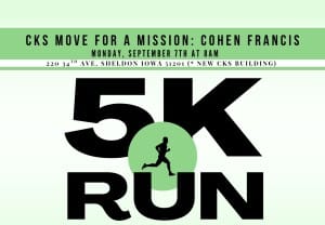 CKS Move for a Mission: Cohen Francis 5k & 1 Mile Fun Run/Walk Logo