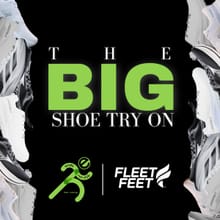 Fleet Feet's Big Shoe Try On x Erratic logo