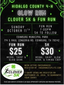 Hidalgo County 4K Glow Run Clover 5K & Fun Run logo