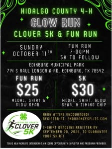 Hidalgo County 4K Glow Run Clover 5K & Fun Run Logo