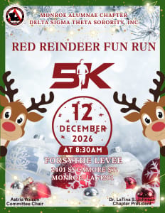 Monroe Alumnae's Annual Red Reindeer 5K Fun Run/Walk Logo