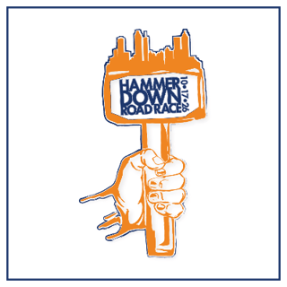 JE Dunn Hammer Down Road Race 5K/10K 16th Anniversary Logo