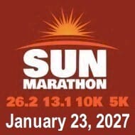 Sun Marathon - 26.2 - 13.1 - 10K - 5K Logo