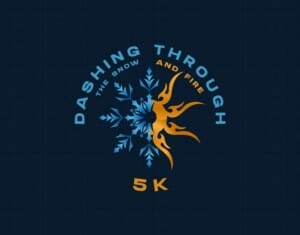 Dashing Through the Snow and Fire 5k Logo
