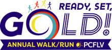 PCFLV's 17th Annual Ready, Set, Gold 5K Walk/8K Run/Kids' Fun Run (Virtual Option Available) logo