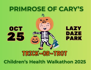 Primrose of Cary's Trick-or-Trot: Children's Health Walkathon Logo