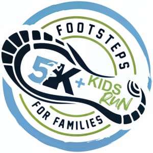 Footsteps for Families: 5k, Walk & Kids Run Logo