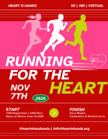 "Running for the HEART 5K | 10K" RUN/WALK NEW ORLEANS 2026 logo