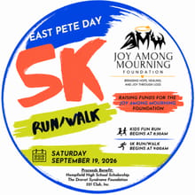 The JAM 5K Run/Walk at East Pete Day logo