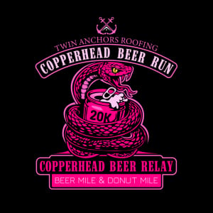 Twin Anchors Copperhead Beer Relay 20K and Beer Mile Logo