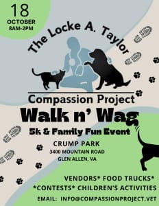 The 1st Annual Locke A. Taylor Compassion Project Walk n' Wag 5k & Family Fun Event Logo