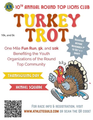 Round Top Lions Club Turkey Trot Logo