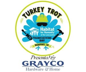 Habitat for Humanity of the Lowcountry's TURKEY TROT 5K Presented by Grayco Hardware & Home Logo