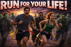 The Run For Your Life 5k Series - The City Collapsed Logo
