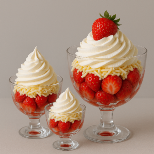 Fresas Personal con Crema Chantilly y queso