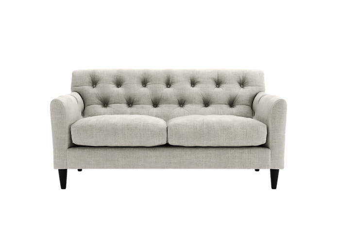 Elegant light grey buttoned sofa perfect for modern interiors