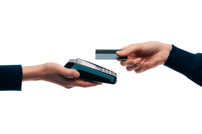 Contactless payment using credit card.