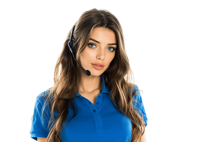 Portrait of a young woman wearing a headset